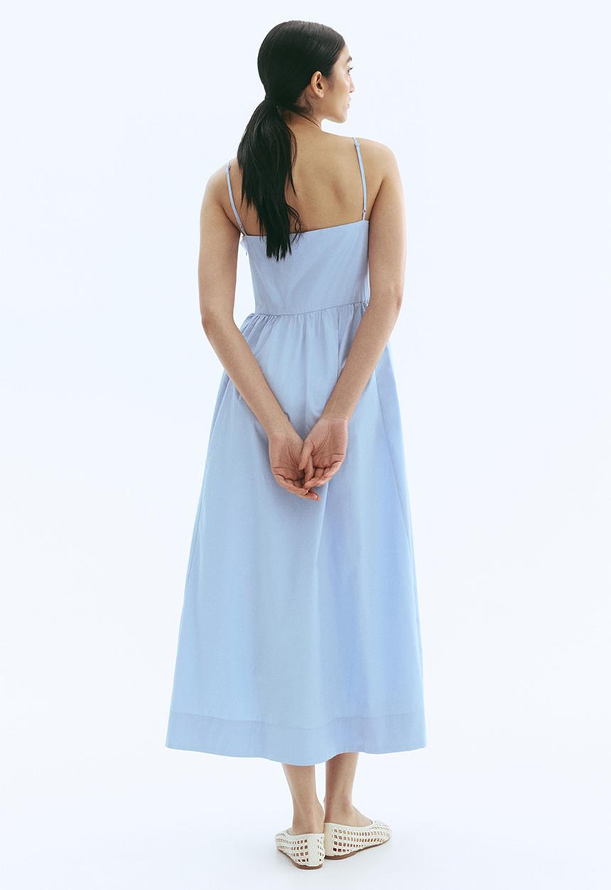 H&M - Cotton strappy dress - light blue