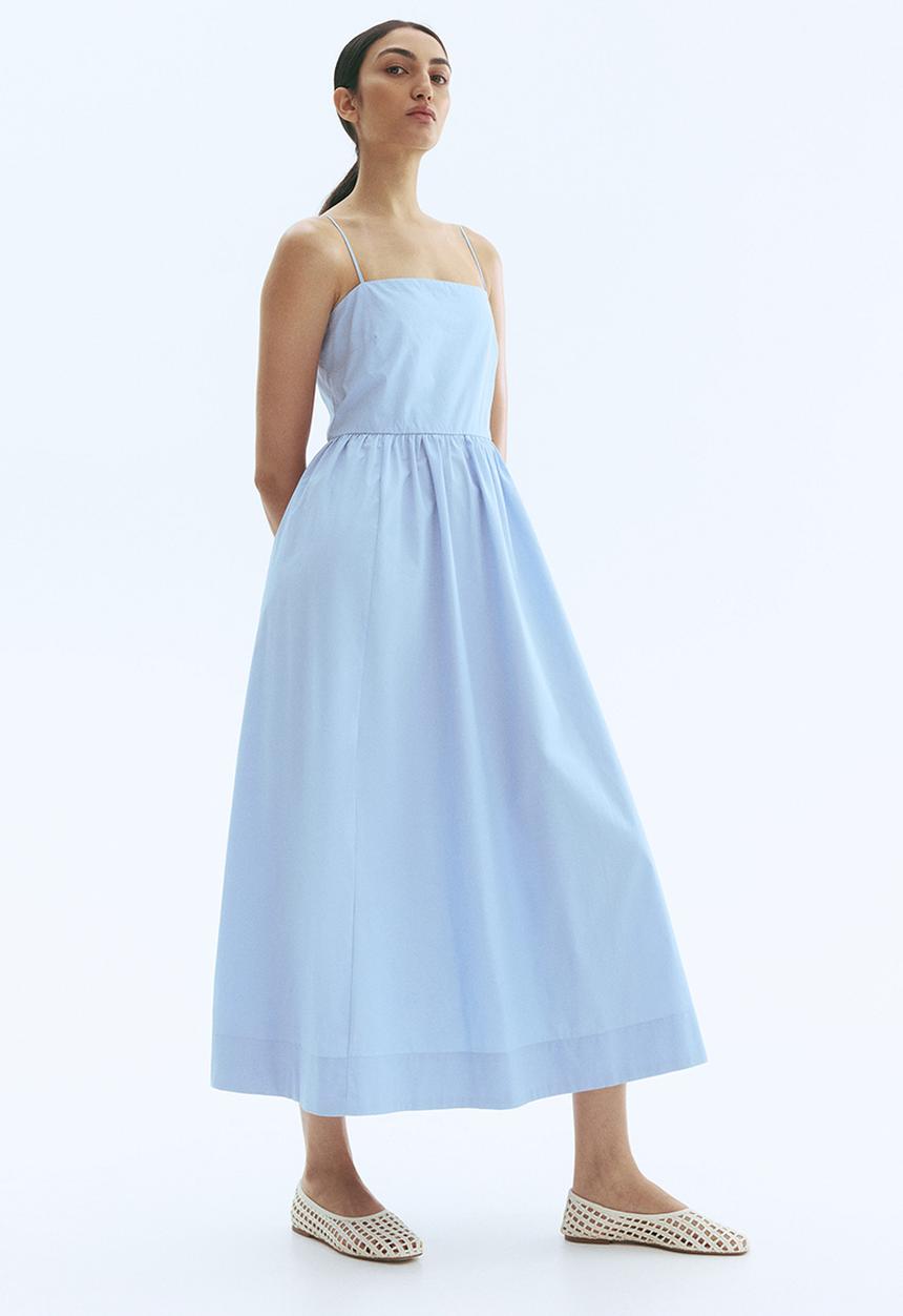 H&M - Cotton strappy dress - light blue