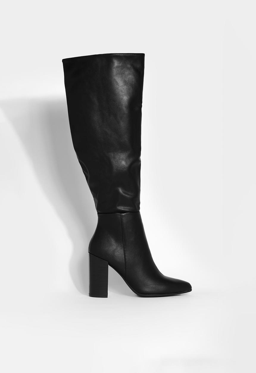 boohoo - Knee high heeled boots - black