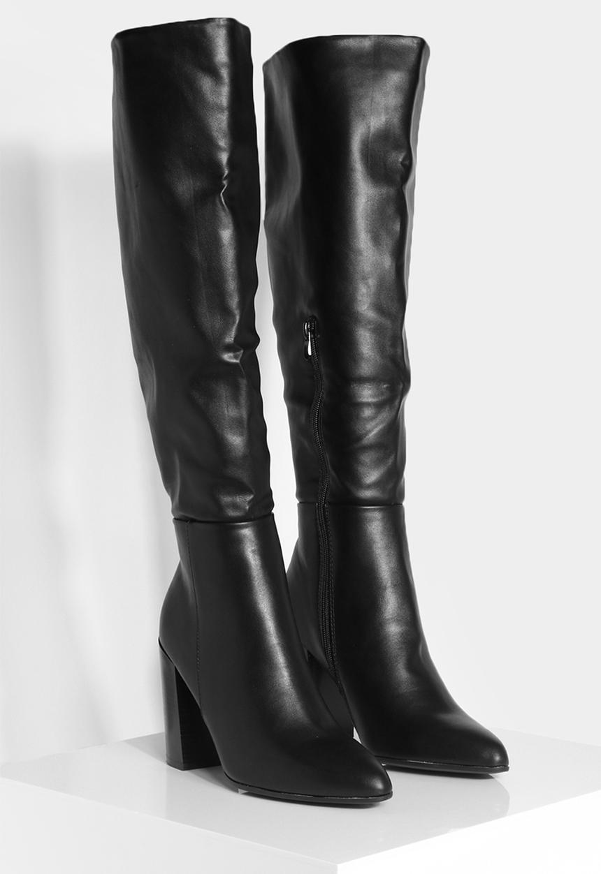 boohoo - Knee high heeled boots - black