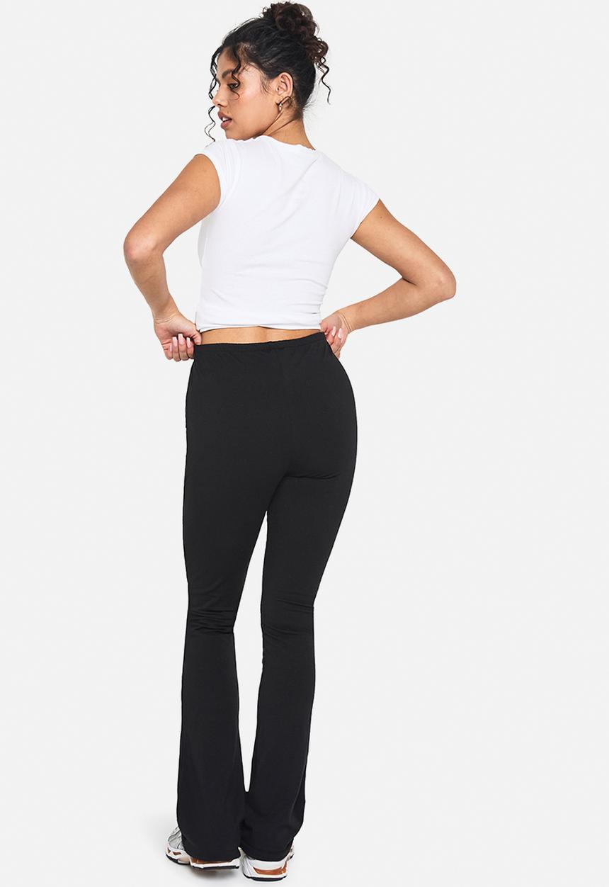 boohoo - Double layer modal jersey twist flare trouser - black