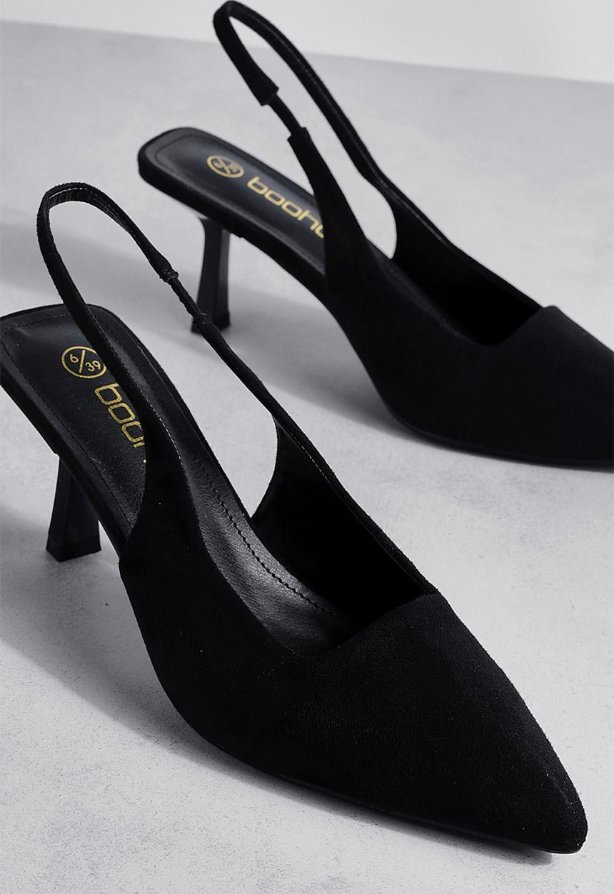 boohoo - Low stiletto slingback court shoe - black