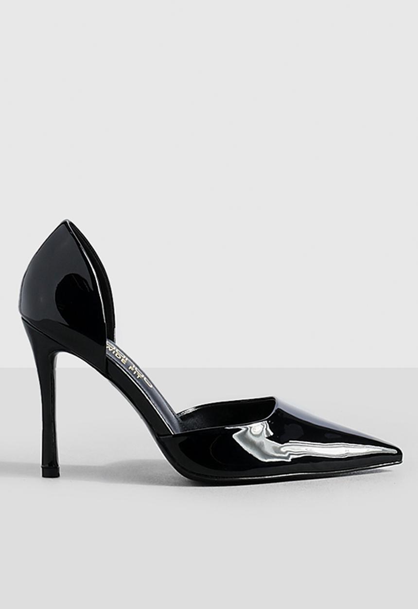 boohoo - Wide Fit Patent Cut Out Court Shoe