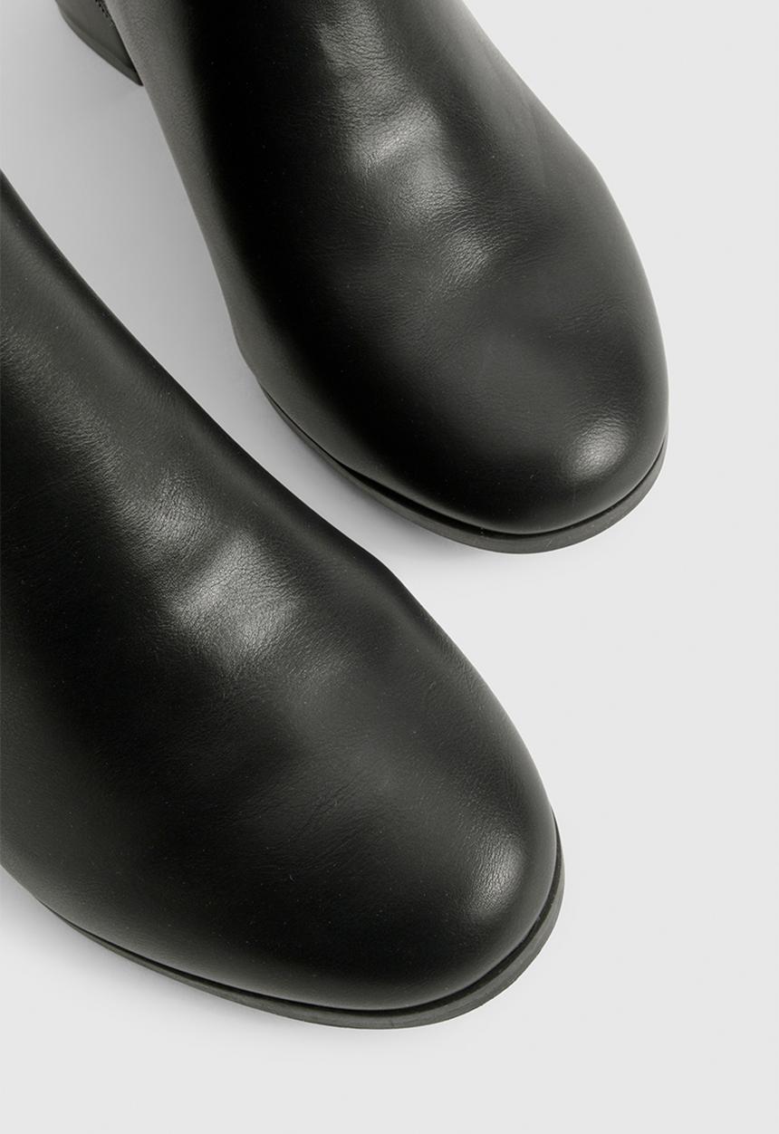 boohoo - Wide fit low block heel ankle boots - black