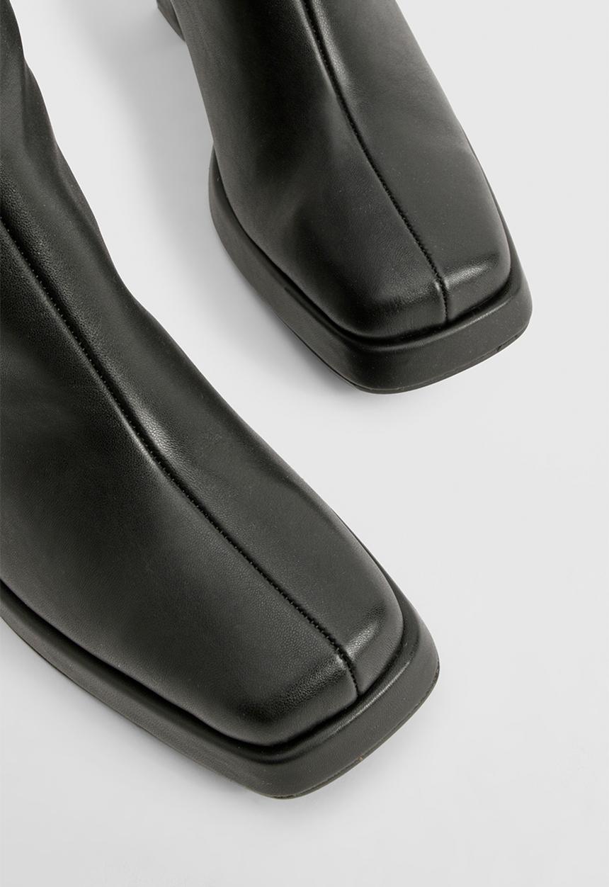 boohoo - Block heel platform knee high boots - black