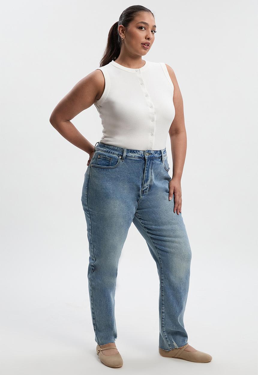 boohoo - The plus mom jean - vintage wash