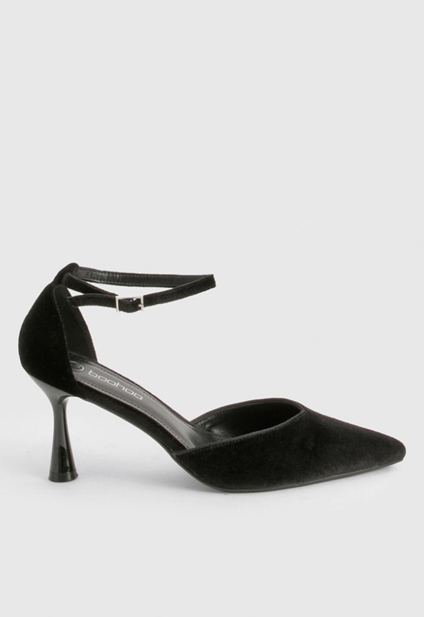 boohoo - Velvet two part court shoes - black