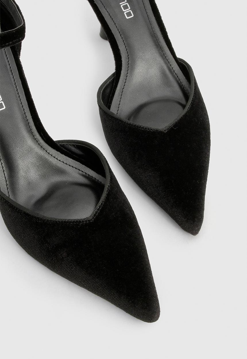 boohoo - Velvet two part court shoes - black