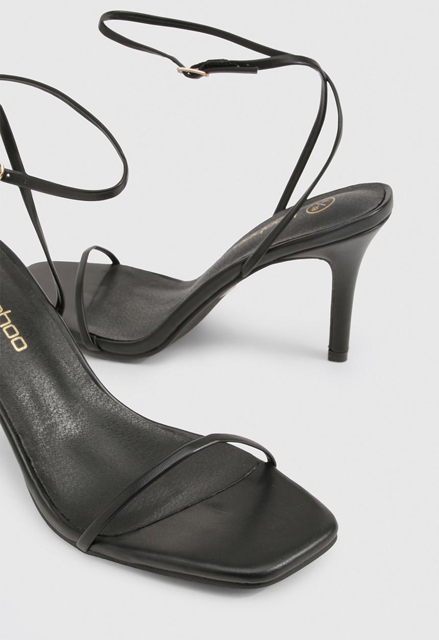 boohoo - Barely there low stiletto heels - black