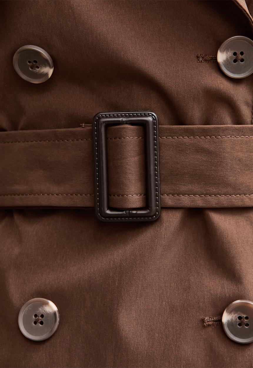New Look - Double Breasted Trench Coat- dark brown