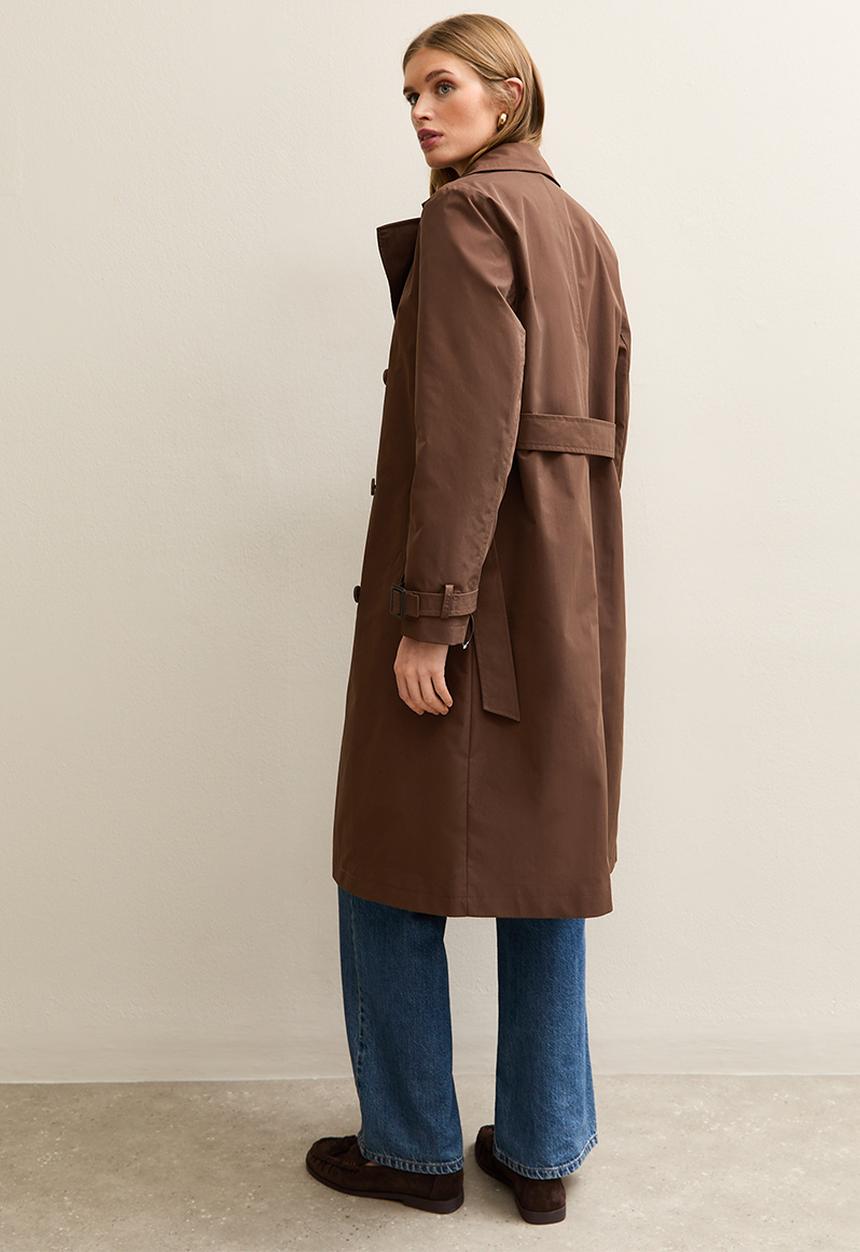 New Look - Double Breasted Trench Coat- dark brown