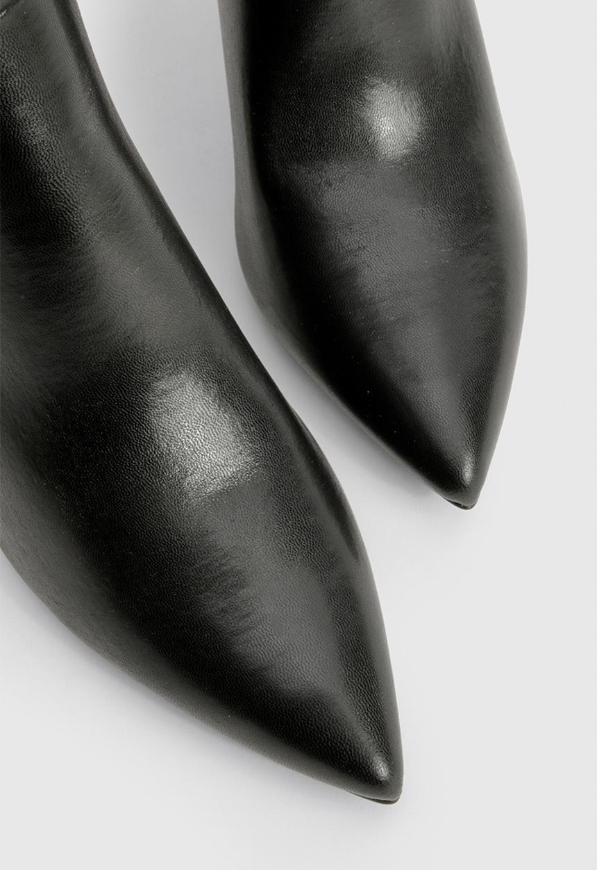 boohoo - Wide fit curved stiletto knee high boots - black