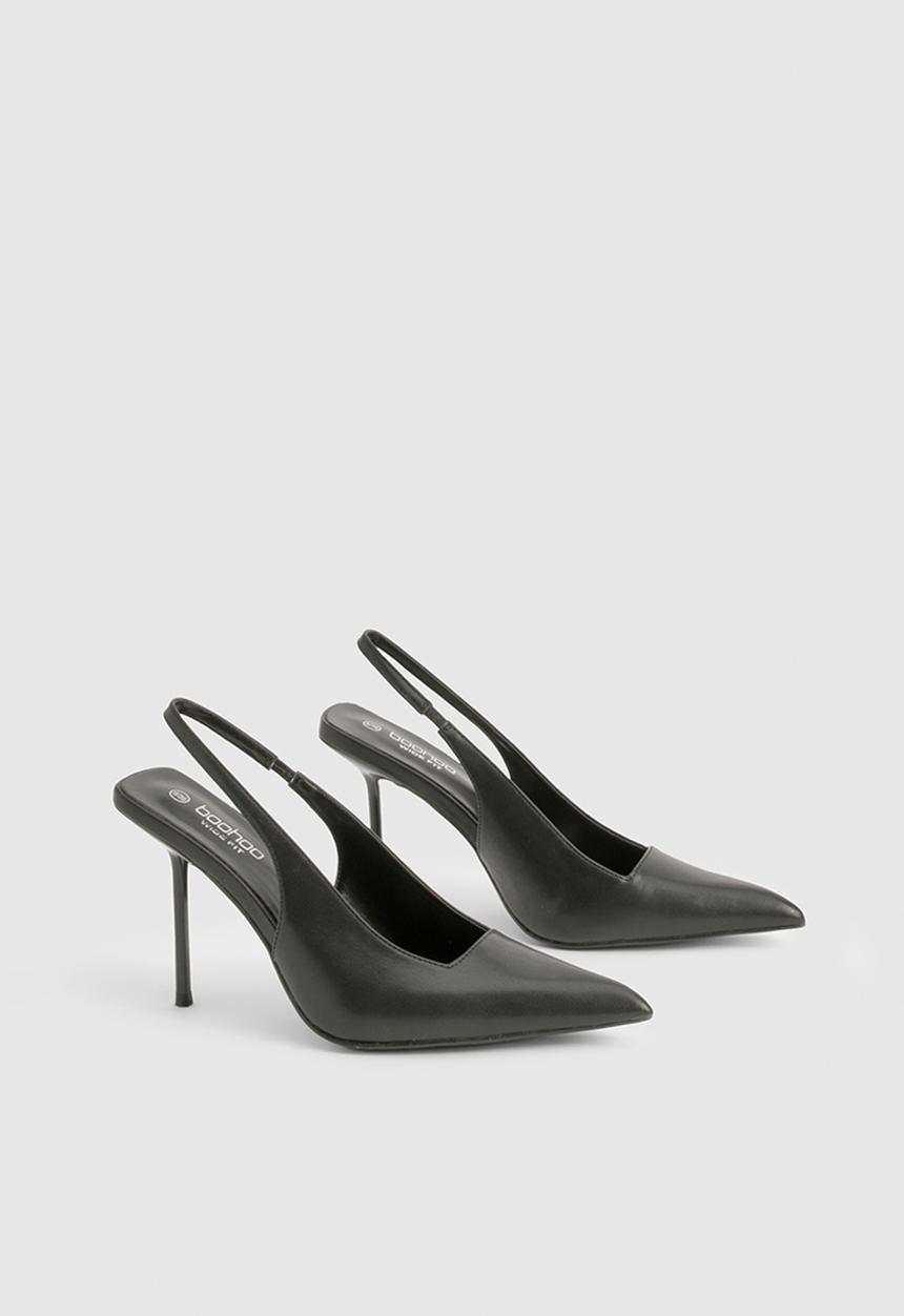 boohoo - Extreme pointed slingback court shoes - black