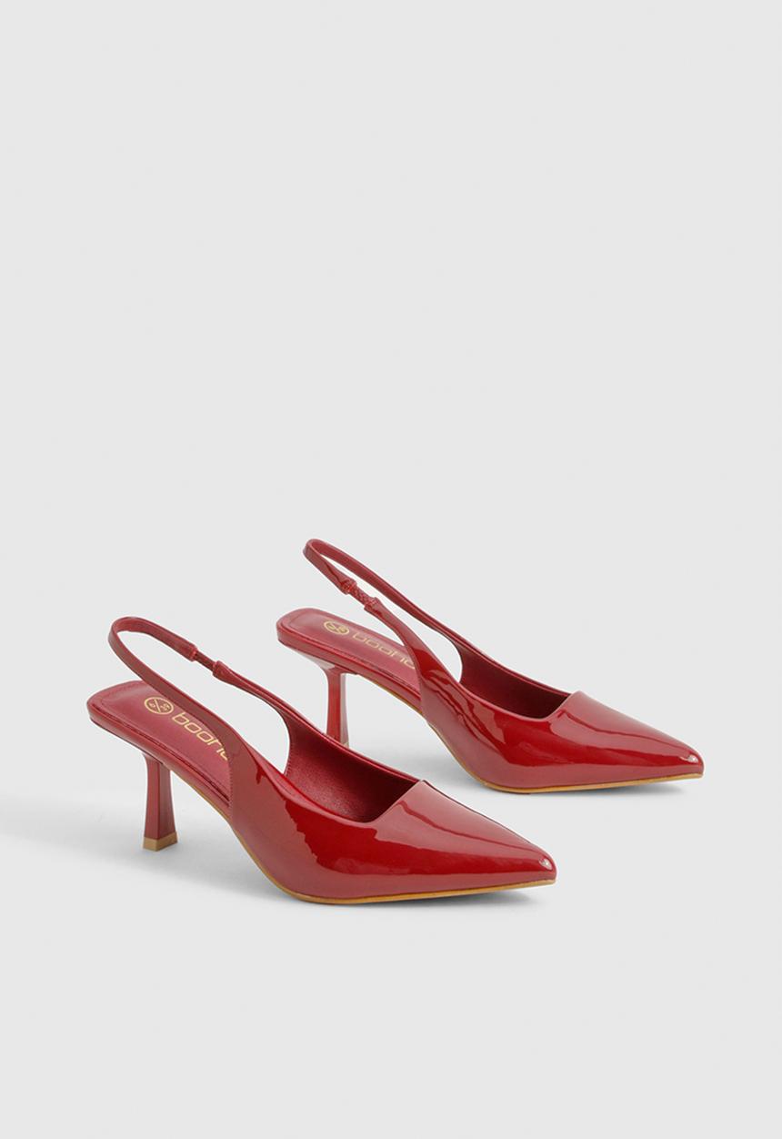 boohoo - Low stiletto slingback court shoe - red