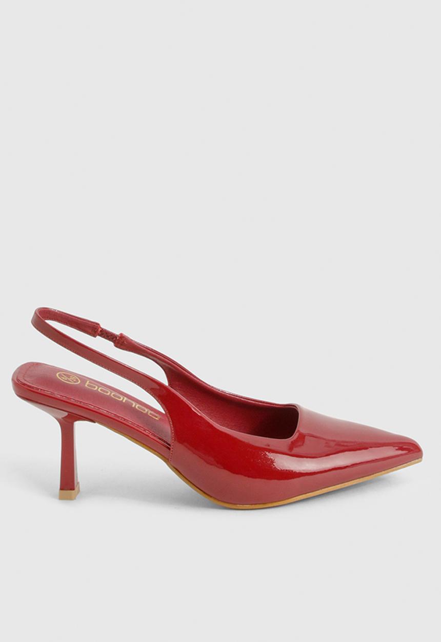 boohoo - Low stiletto slingback court shoe - red