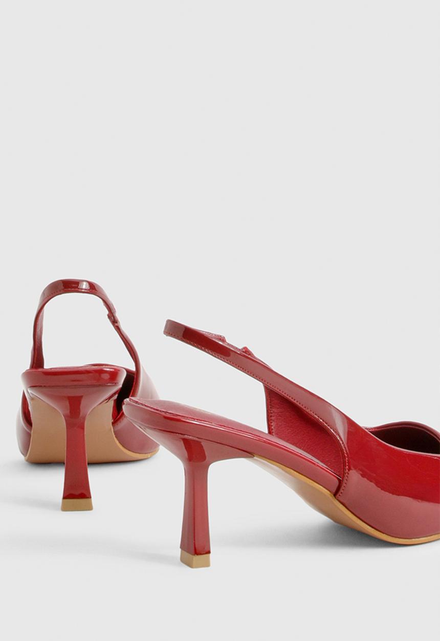 boohoo - Low stiletto slingback court shoe - red
