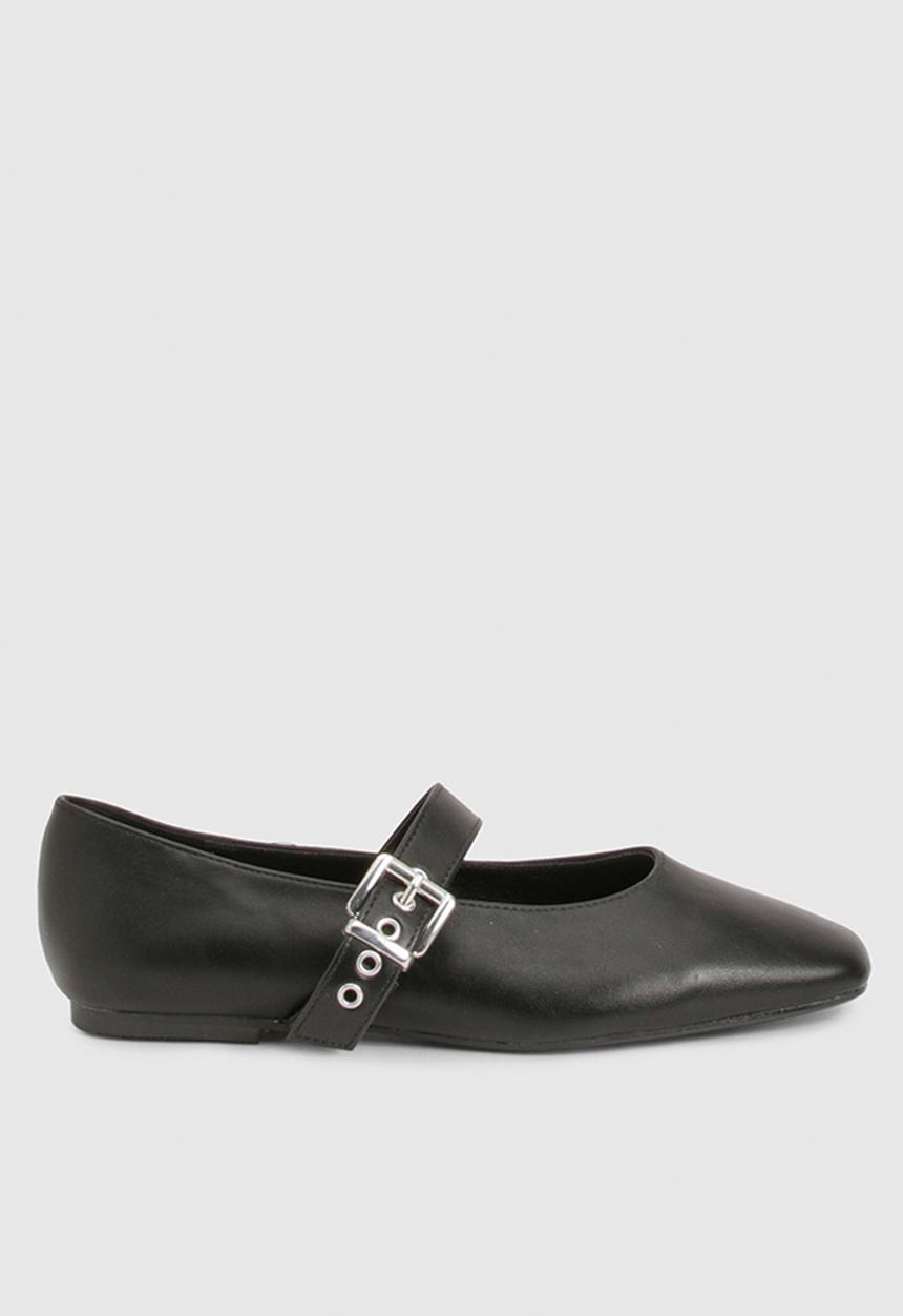 boohoo - Buckle detail mary jane ballet flats - black