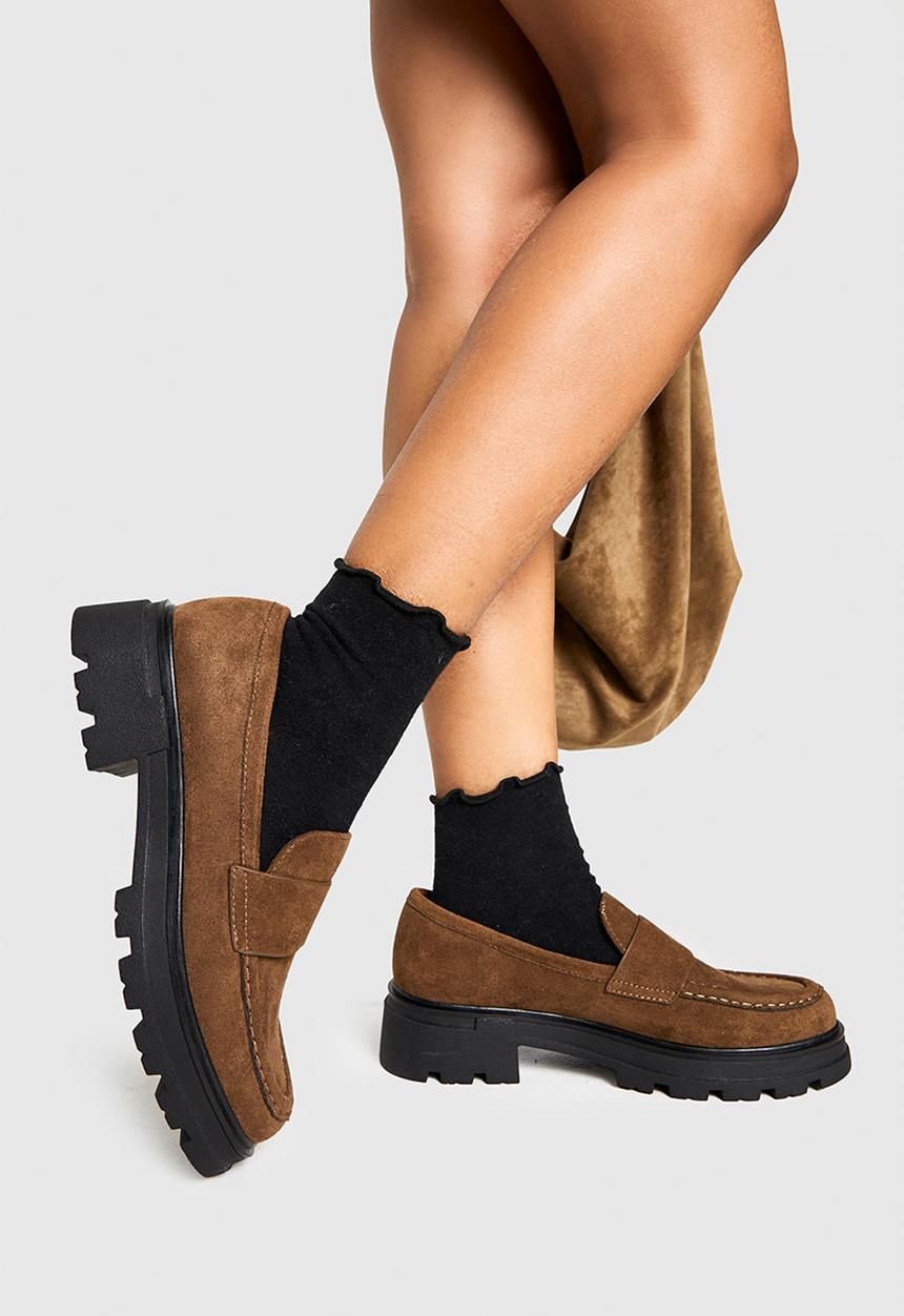 boohoo - Faux suede chunky loafers - taupe