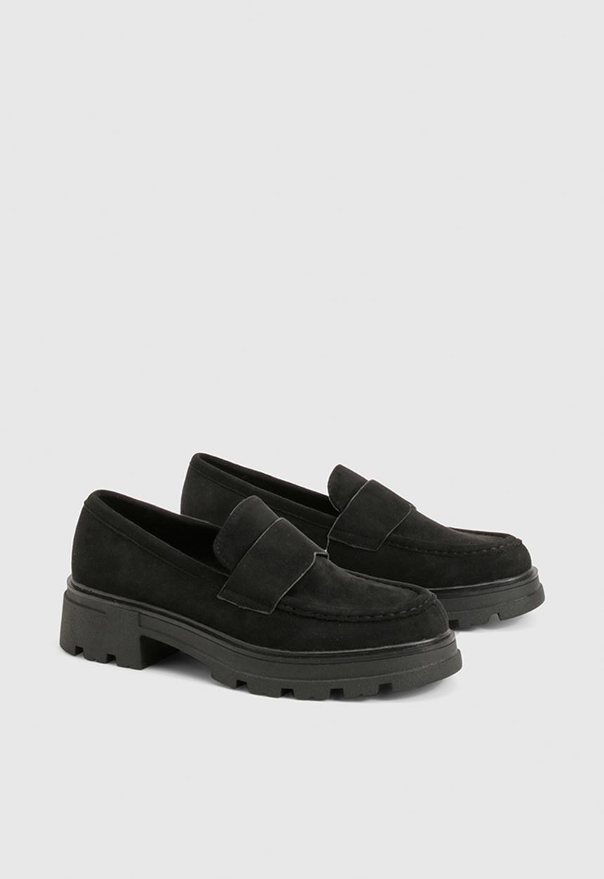 boohoo - Faux suede chunky loafers - black