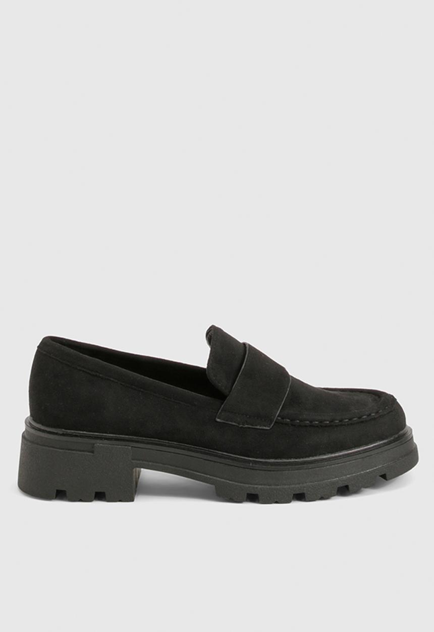 boohoo - Faux suede chunky loafers - black