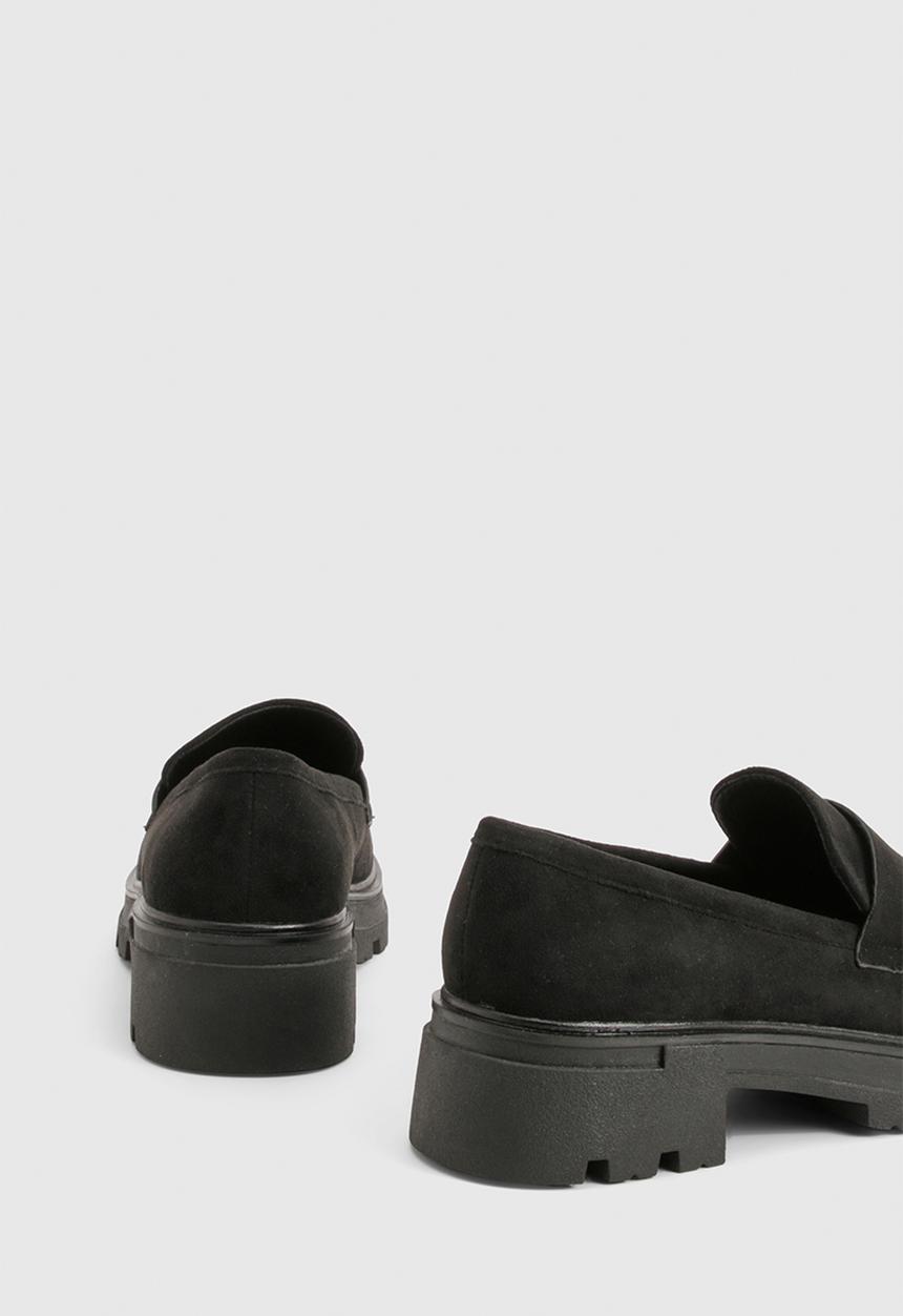 boohoo - Faux suede chunky loafers - black