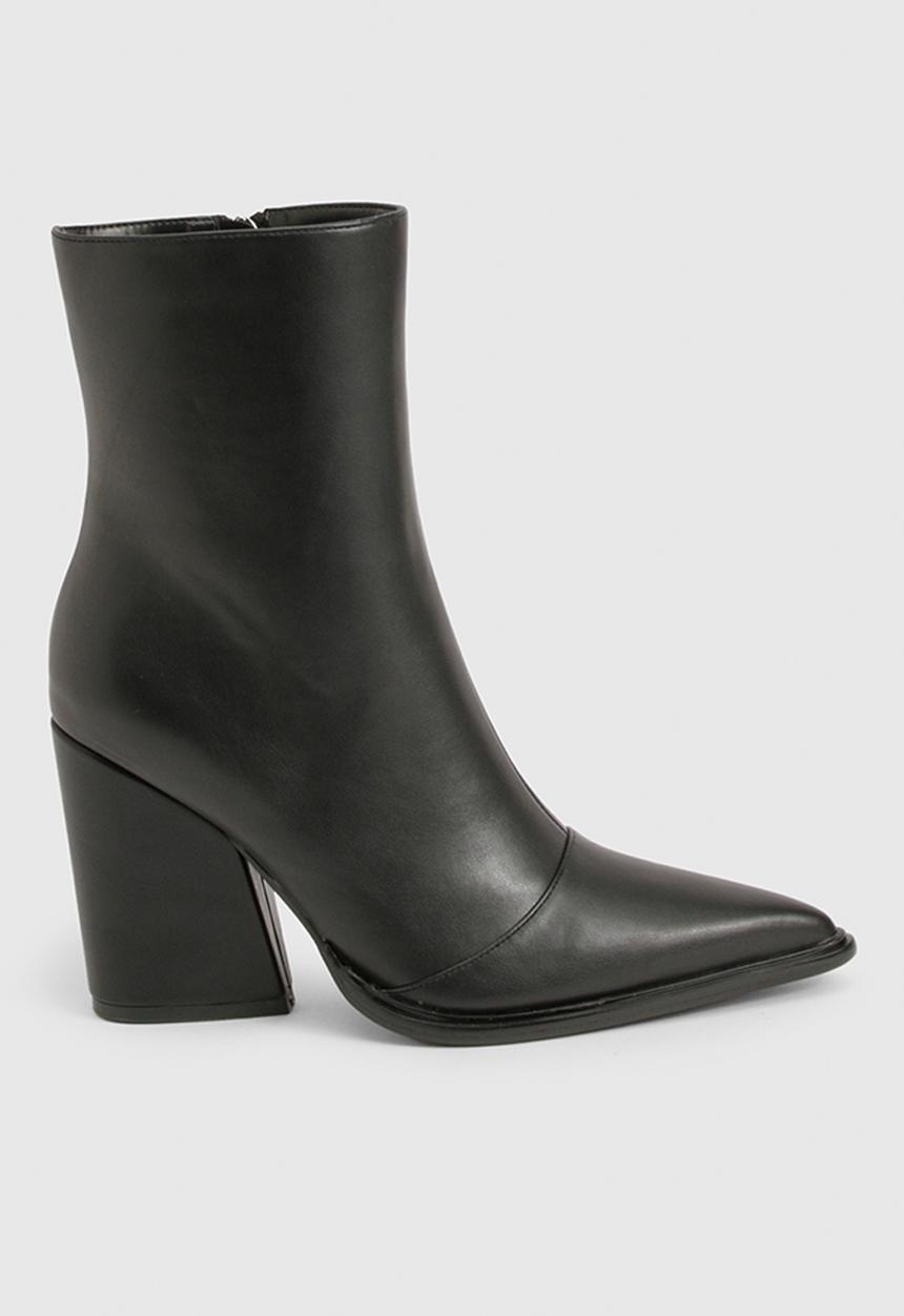 boohoo - Clean western heeled cowboy boots - black