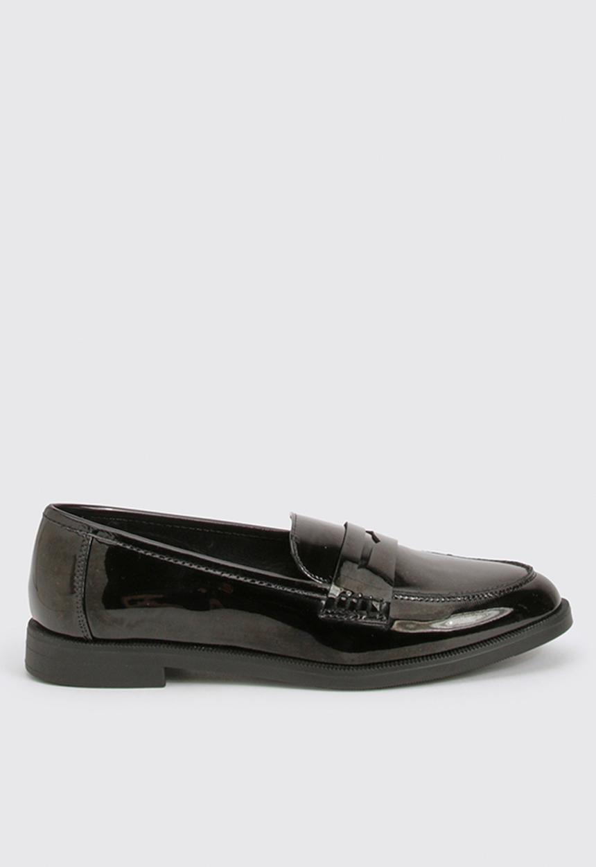 boohoo - Patent loafer flats - black