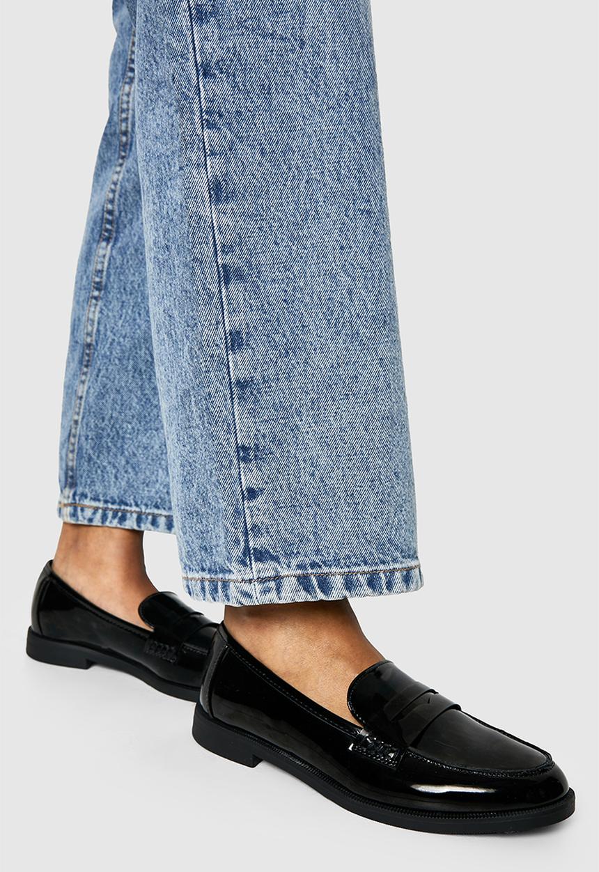 boohoo - Patent loafer flats - black