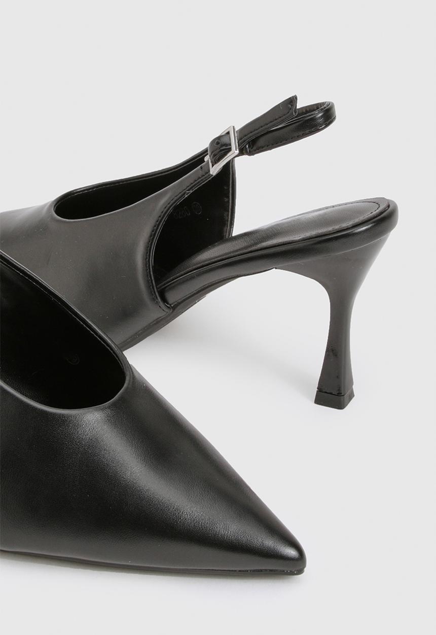 boohoo - Mid stiletto slingback court shoes - black