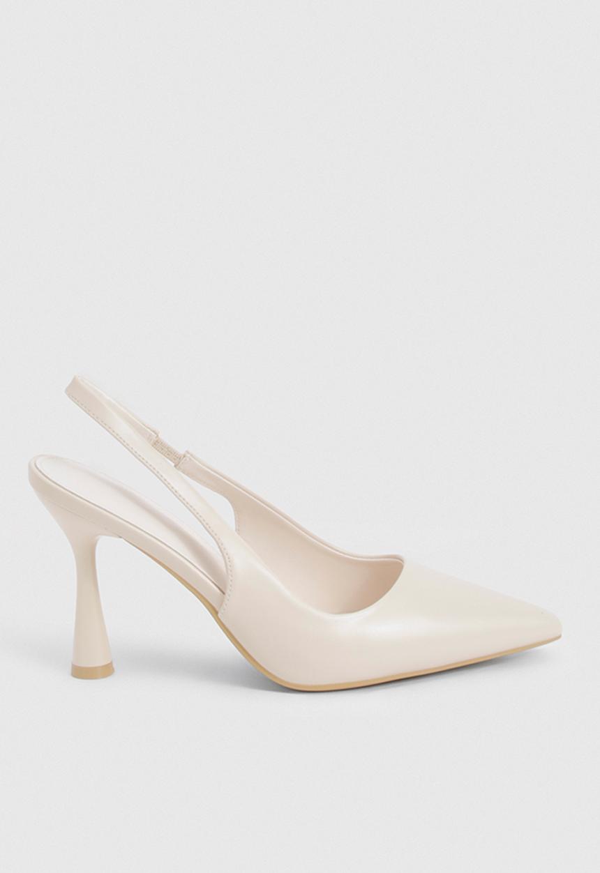 boohoo - Slingback pointed stiletto court heels - ecru