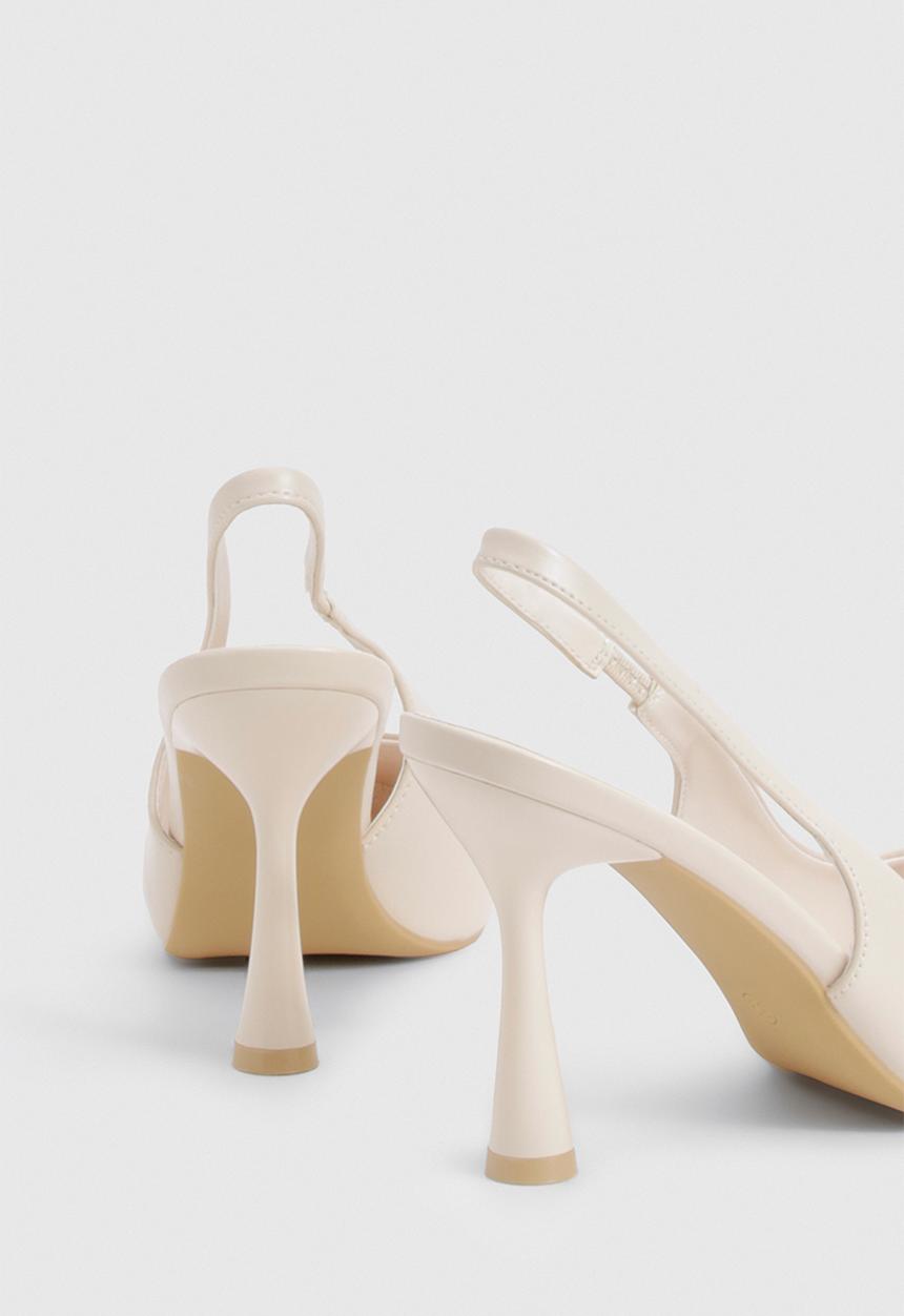 boohoo - Slingback pointed stiletto court heels - ecru