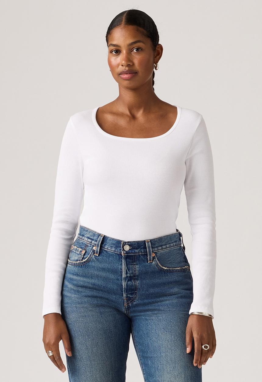 Levi’s® - Essential sqrd neck long sleeve - bright white rib