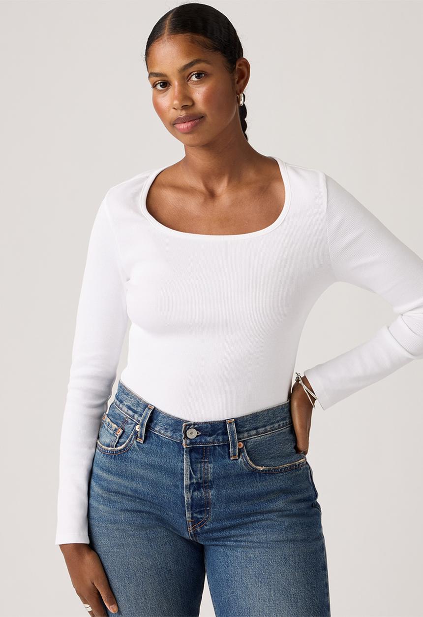 Levi’s® - Essential sqrd neck long sleeve - bright white rib