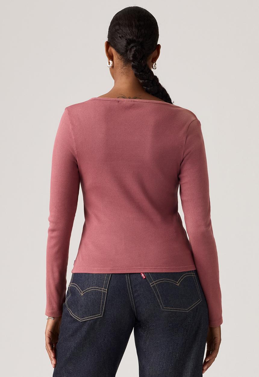 Levi’s® - Essential sqrd neck long sleeve - garment dye fa rushed berry rib