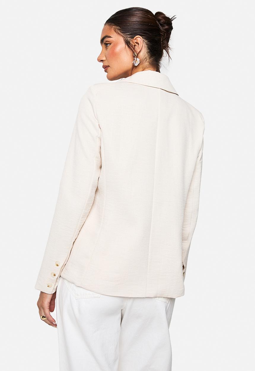 boohoo - Boucle tailored blazer - stone