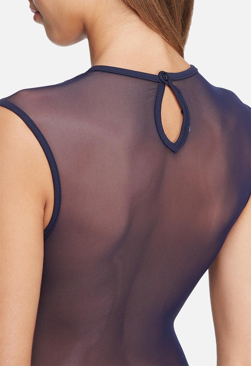 dailyfriday - Crepe bodysuit with mesh insets
