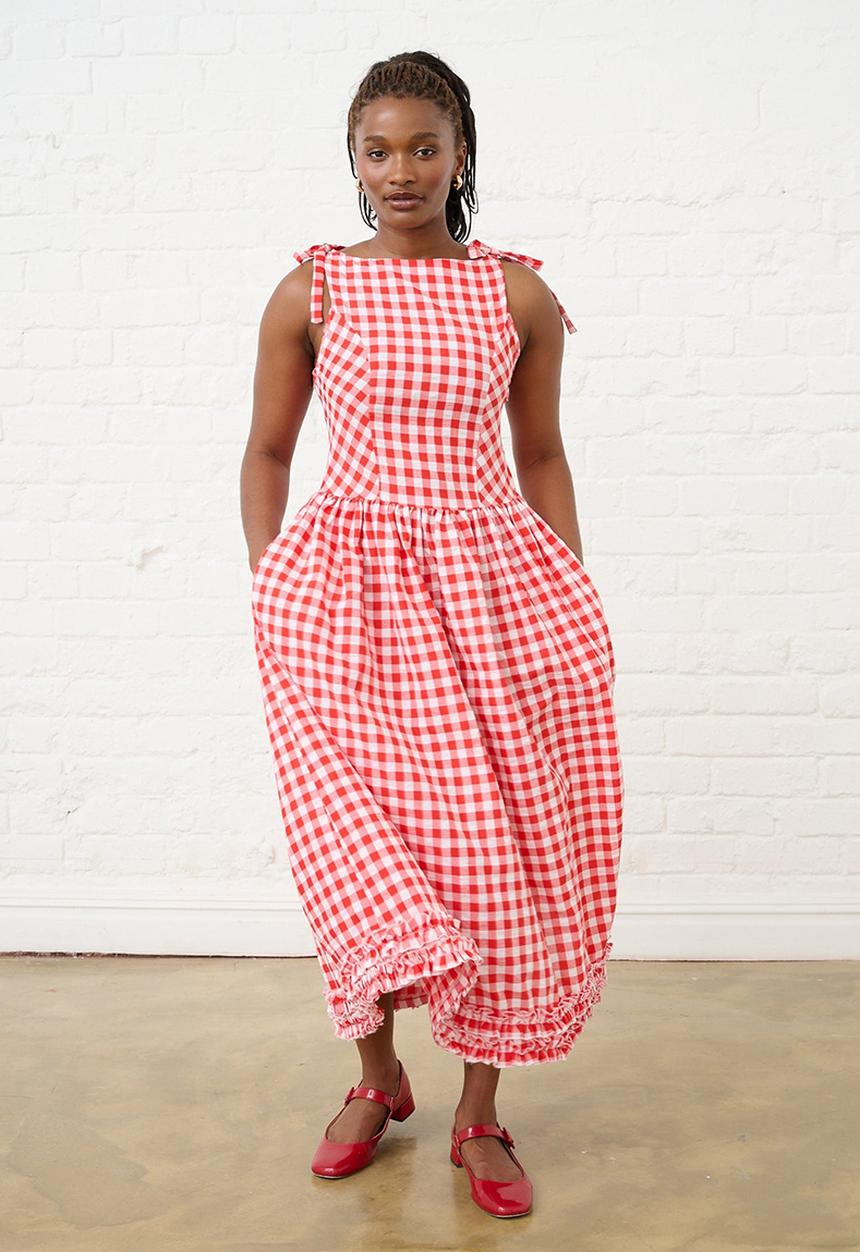 Me&B - Pie Crust Dress - Red Gingham