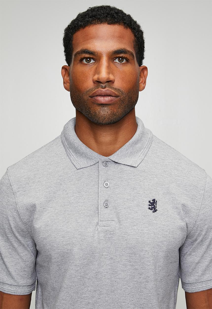 Pringle of Scotland - Austyn Pique Golfer - Grey Melange