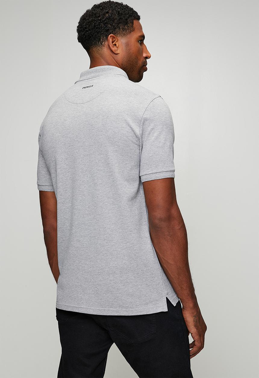 Pringle of Scotland - Austyn Pique Golfer - Grey Melange