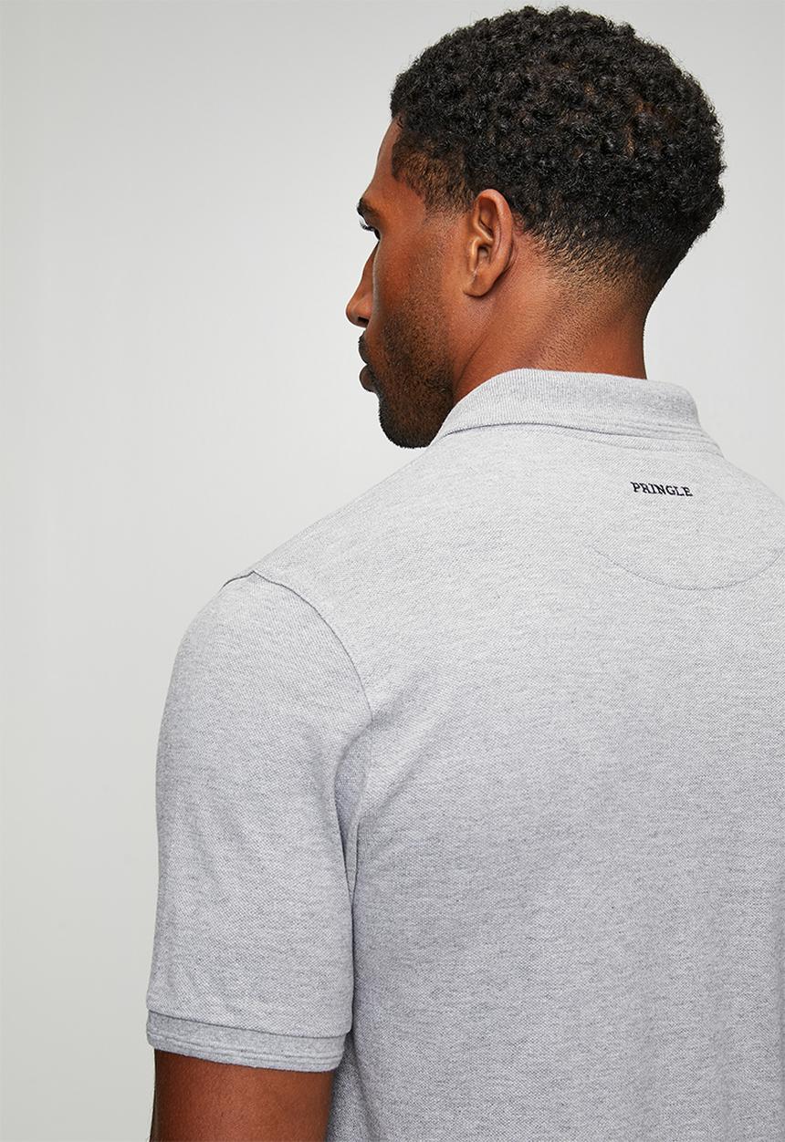 Pringle of Scotland - Austyn Pique Golfer - Grey Melange