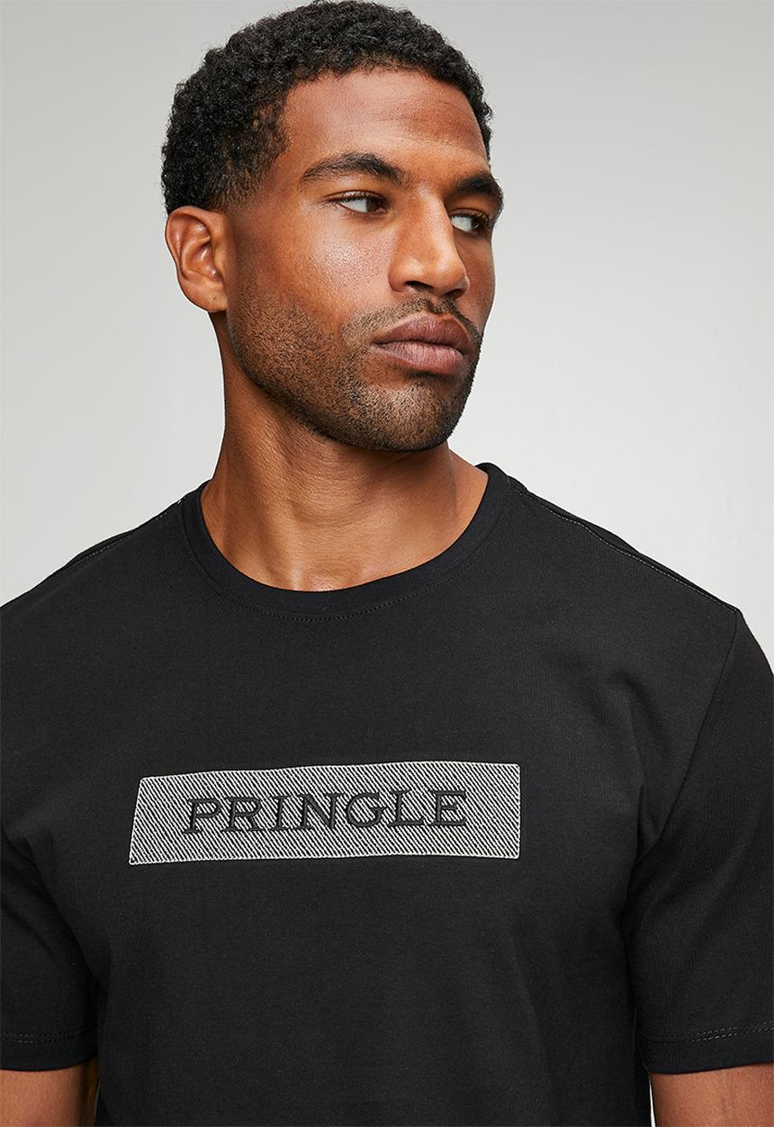 Pringle of Scotland - Roy Embroidery Tee - Black