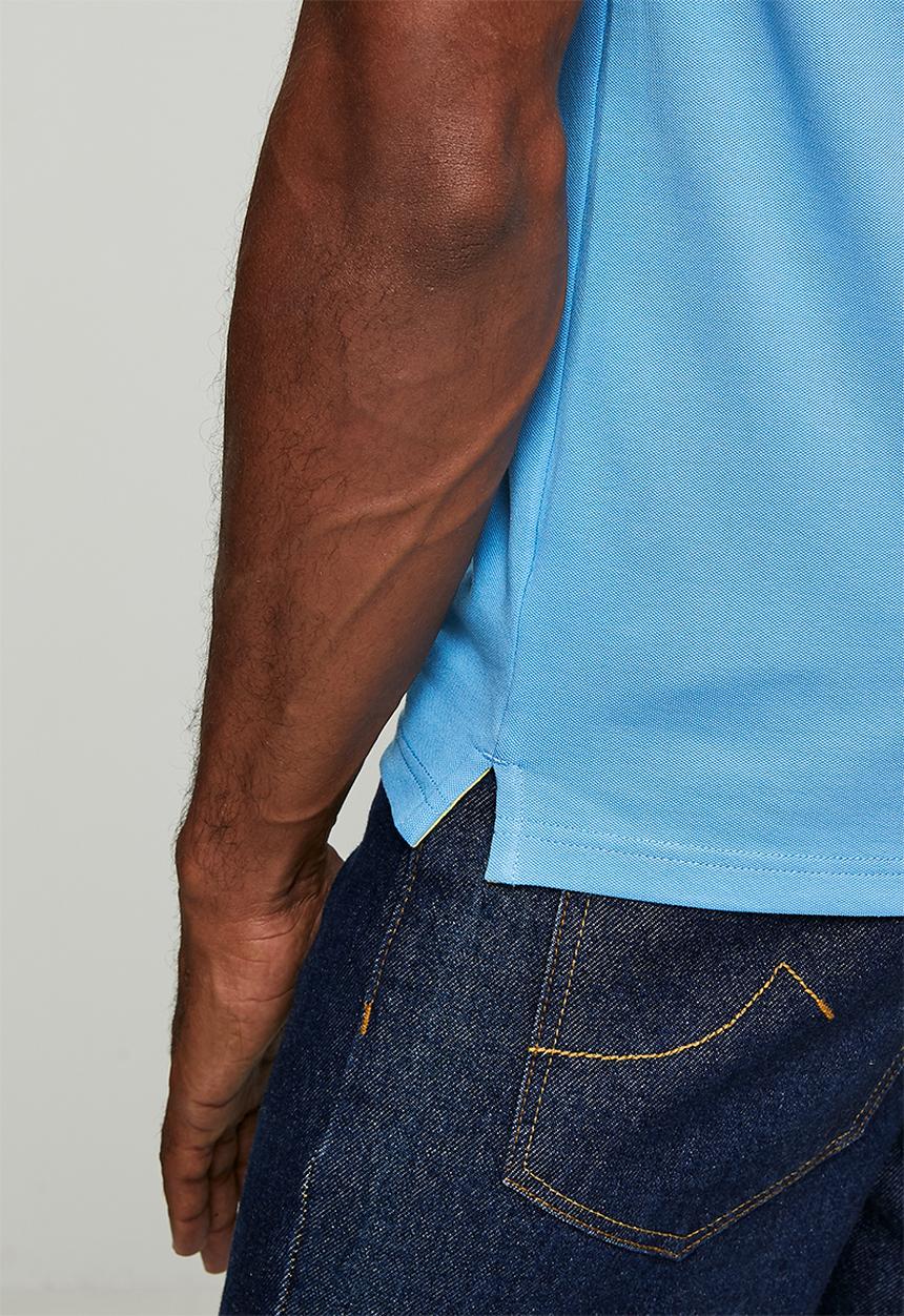 Pringle of Scotland - Aiden Slim Fit Pique Golfer - Blue