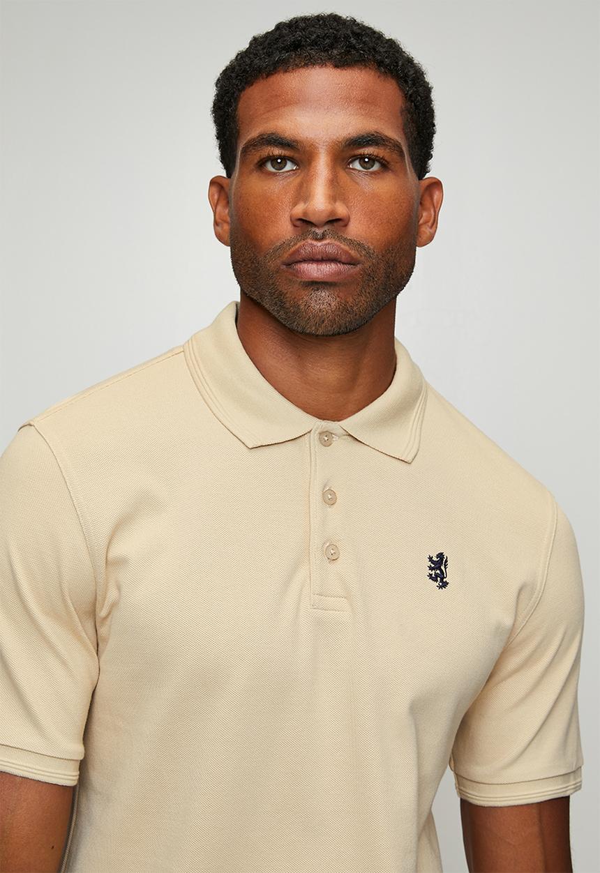 Pringle of Scotland - Austyn Pique Golfer - Biscuit