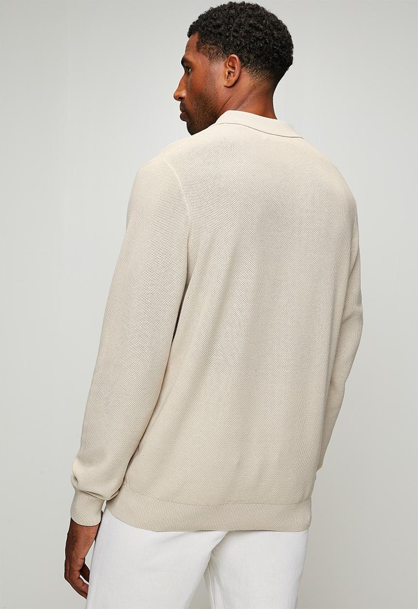 Pringle of Scotland - Brian Collar Textured Knitwear - Stone