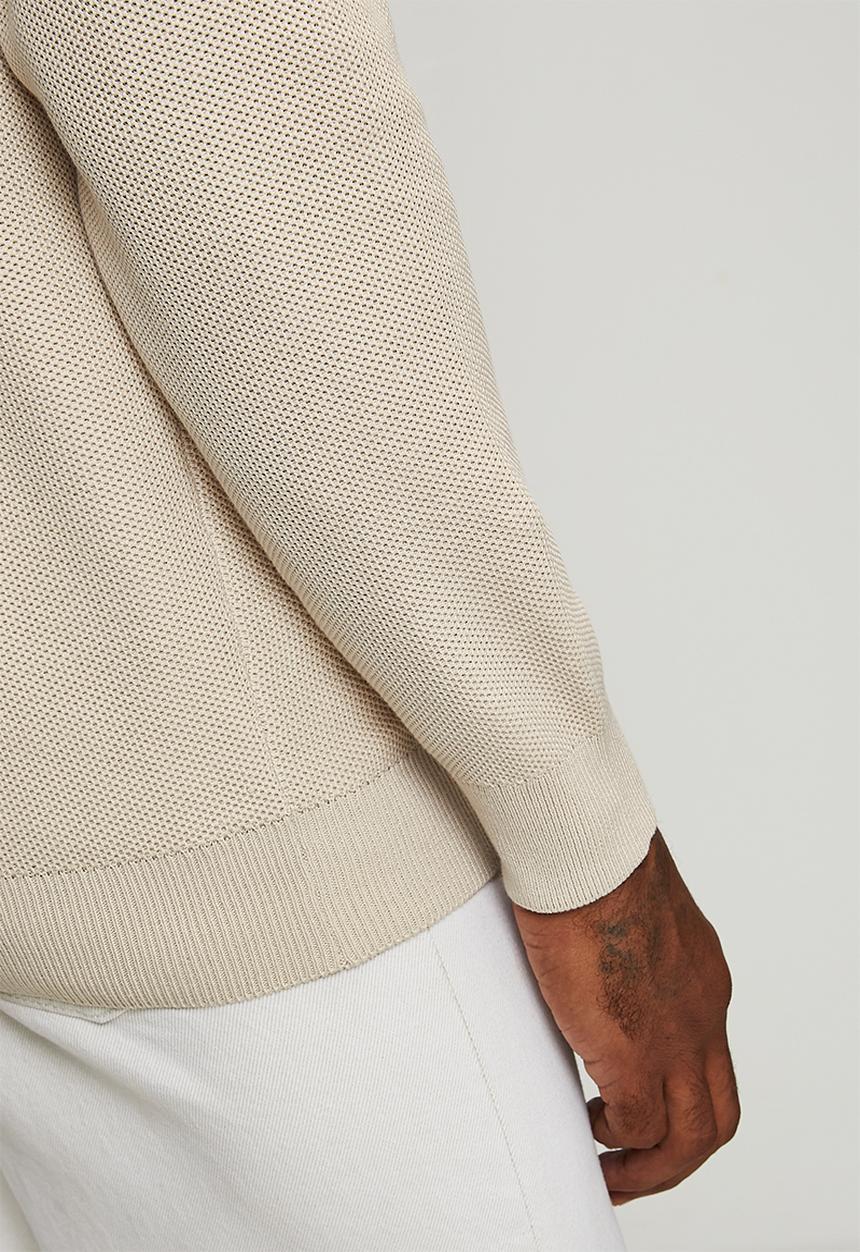 Pringle of Scotland - Brian Collar Textured Knitwear - Stone