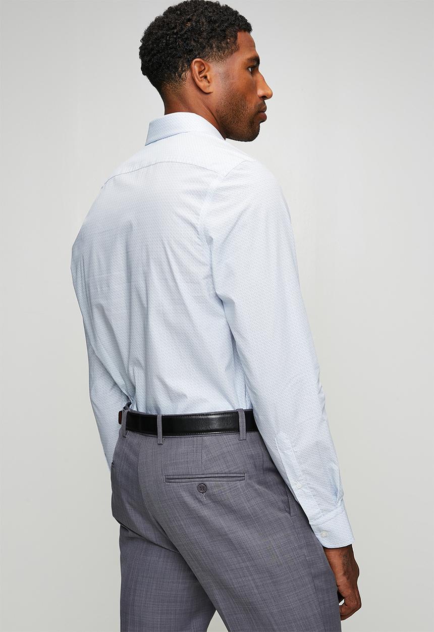 Pringle of Scotland - Cole Printed Long Sleeve Tailored Shirt - Blue
