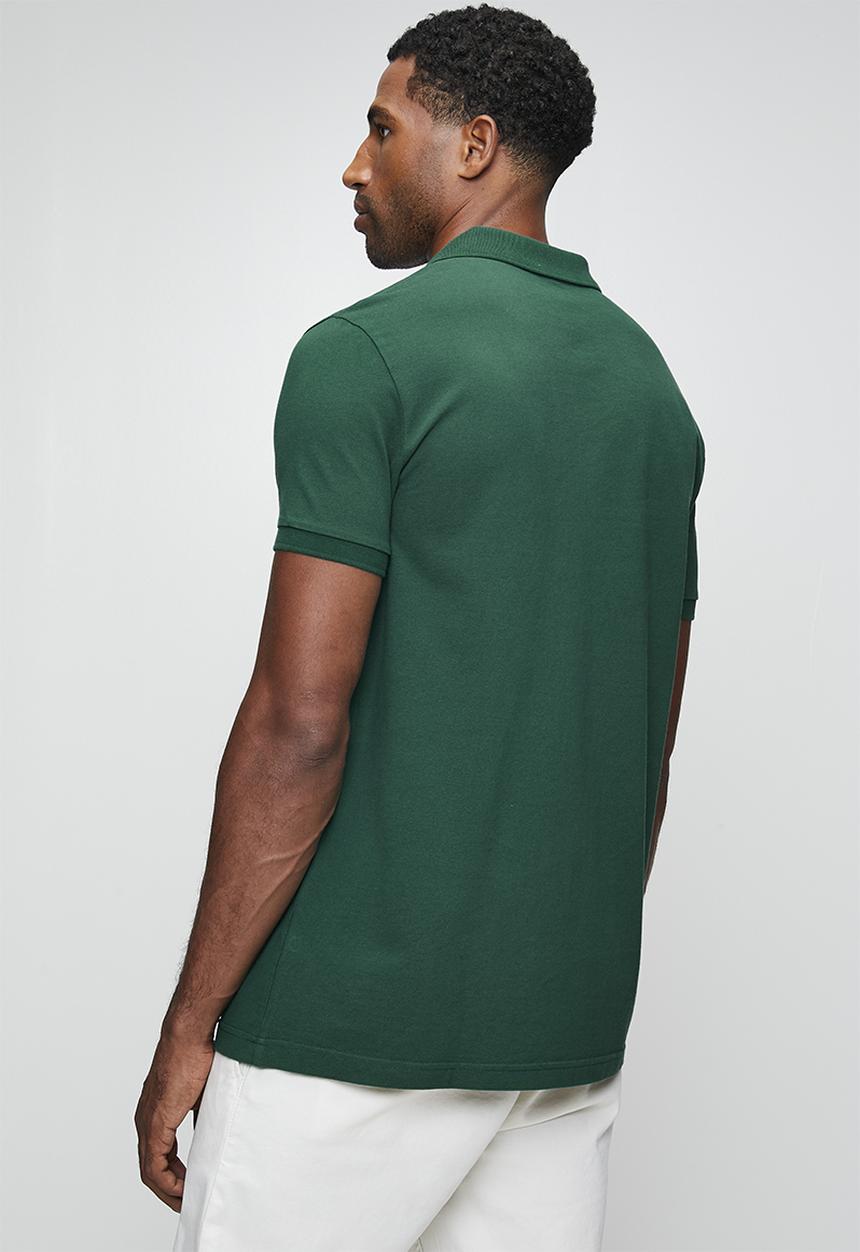 adidas Performance - Small Logo Piquet Polo Shirt 5  - Collegiate green / white
