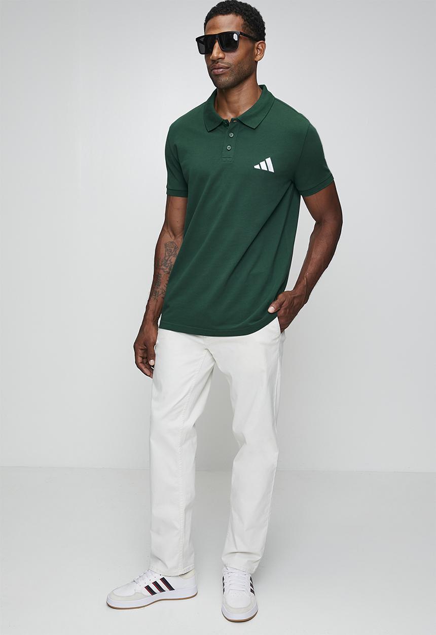 adidas Performance - Small Logo Piquet Polo Shirt 5  - Collegiate green / white