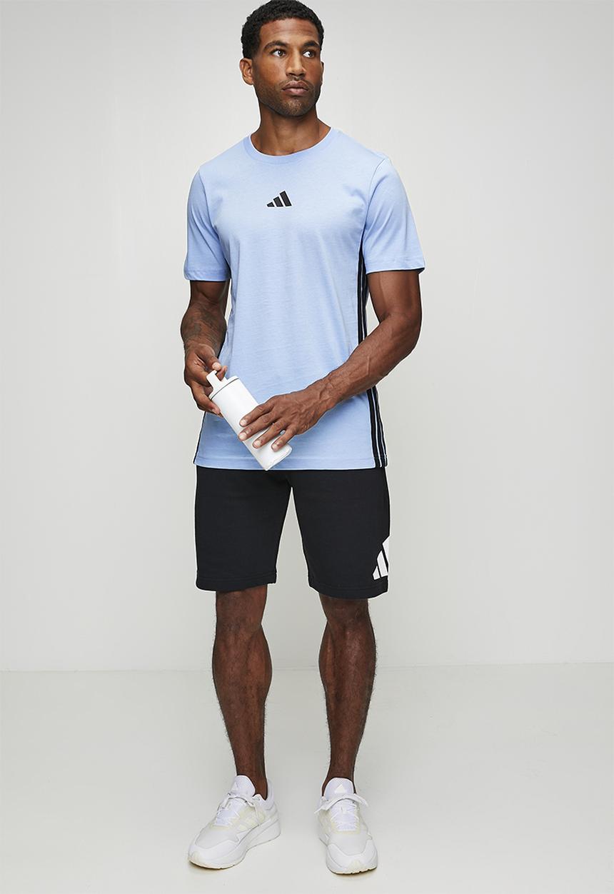 adidas Performance - 3-Stripe SJ Tee  - Glow blue/black