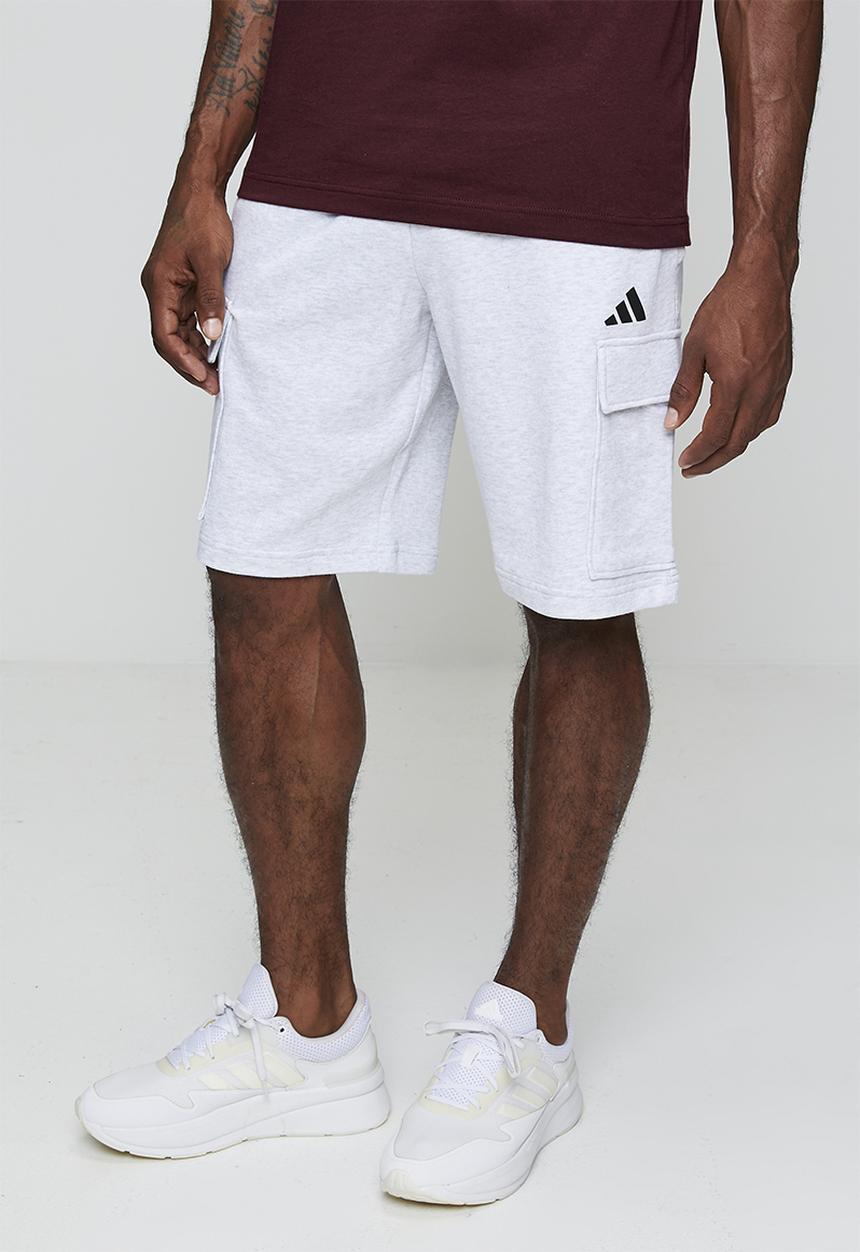 adidas Performance - Feelcozy Cargo Short  - LIGHT GREY HEATHER/black